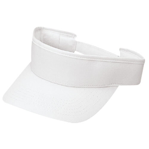 AJM Deluxe Blended Chino Twill Visor in White