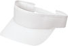 Am image of a Custom AJM Deluxe Blended Chino Twill Visor in White!