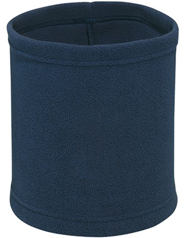 Am image of a Custom AJM Polyester Fleece Neck Warmer in Navy!