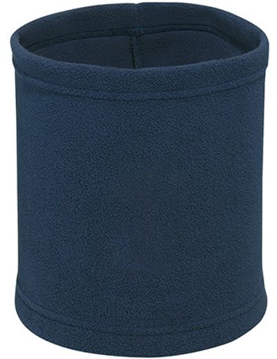 Am image of a Custom AJM Polyester Fleece Neck Warmer in Navy!