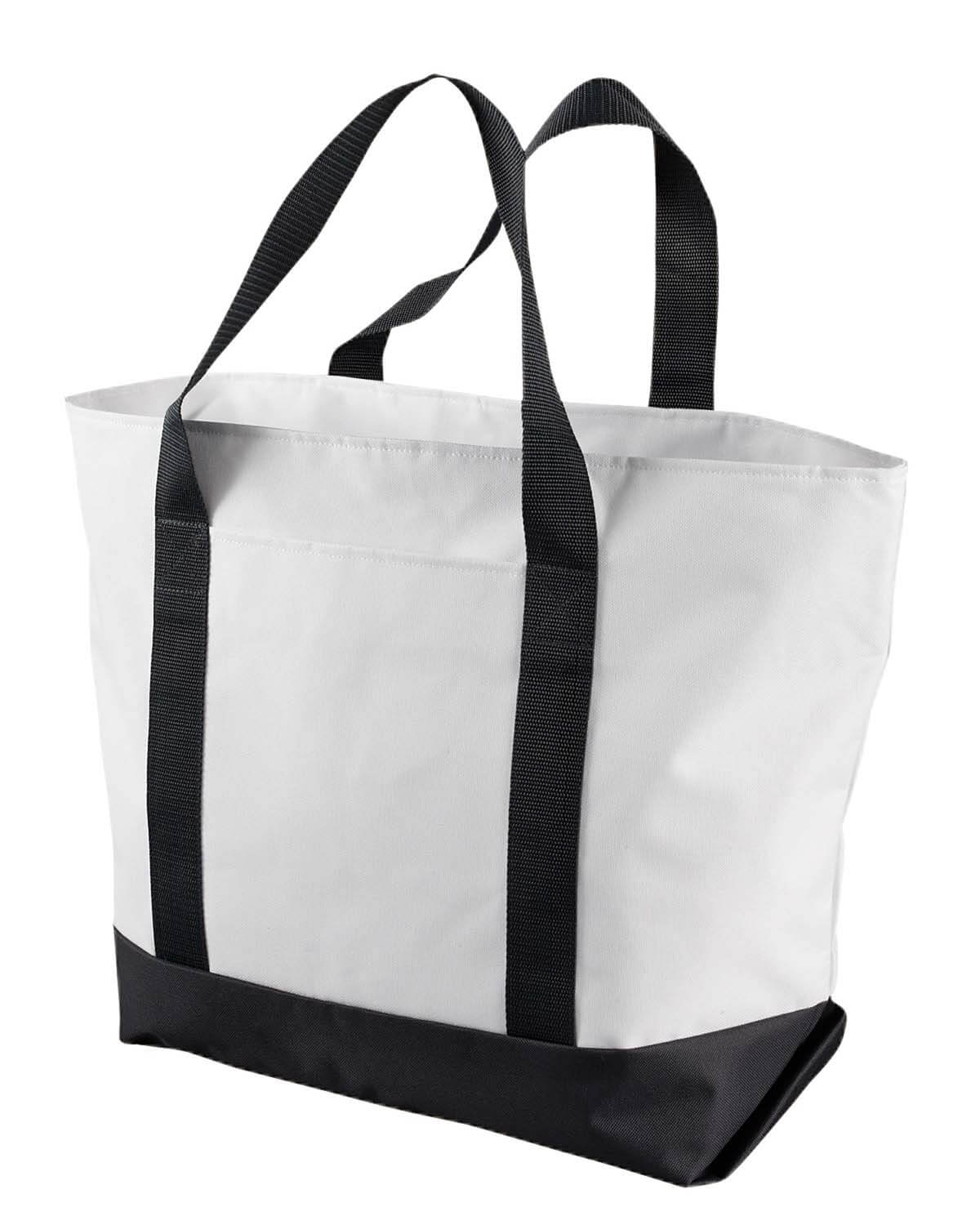 Liberty Bags Bay View Giant Zippered Boat Tote in White/Black