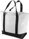Am image of a Custom Liberty Bags Bay View Giant Zippered Boat Tote in White/Black!