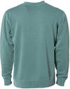Am image of a Custom Independent Trading Co. Unisex Midweight Pigment Dyed Crewneck Sweatshirt in Pigment Alpine Green!