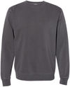 Am image of a Custom Independent Trading Co. Unisex Midweight Pigment Dyed Crewneck Sweatshirt in Pigment Black!