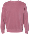 Am image of a Custom Independent Trading Co. Unisex Midweight Pigment Dyed Crewneck Sweatshirt in Pigment Maroon!