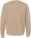 Am image of a Custom Independent Trading Co. Unisex Midweight Pigment Dyed Crewneck Sweatshirt in Pigment Sandstone!