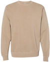 Am image of a Custom Independent Trading Co. Unisex Midweight Pigment Dyed Crewneck Sweatshirt in Pigment Sandstone!