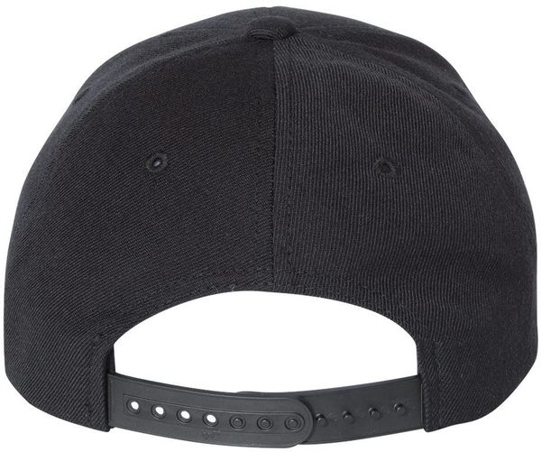 Am image of a Custom Premium Curved Visor Snapback Cap in Black!