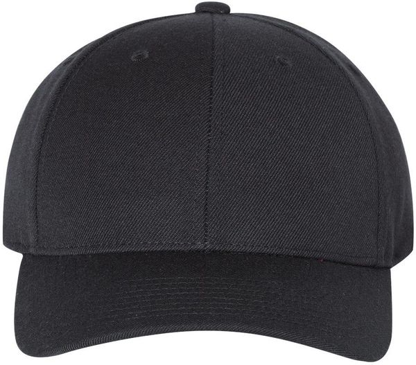 Am image of a Custom Premium Curved Visor Snapback Cap in Black!
