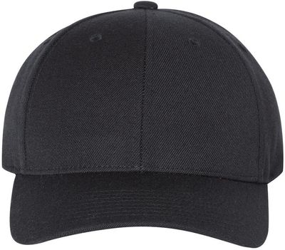 Am image of a Custom Premium Curved Visor Snapback Cap in Black!