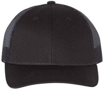 Am image of a Custom Richardson Low Pro Trucker Cap in Black!