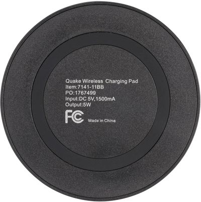Am image of a Custom Quake Wireless Charging Pad in Black on Black!