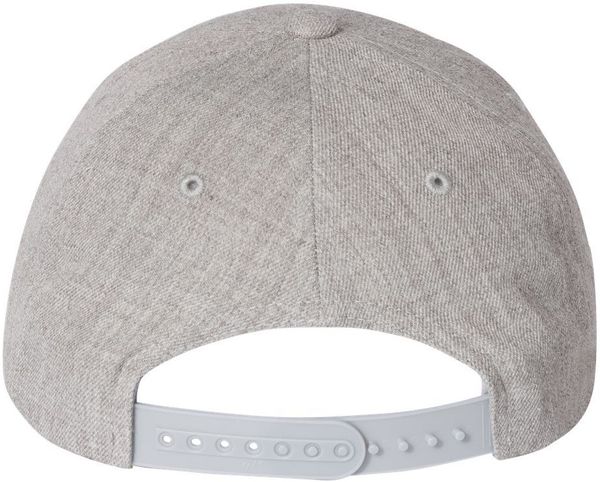 Am image of a Custom Premium Curved Visor Snapback Cap in Heather Grey!