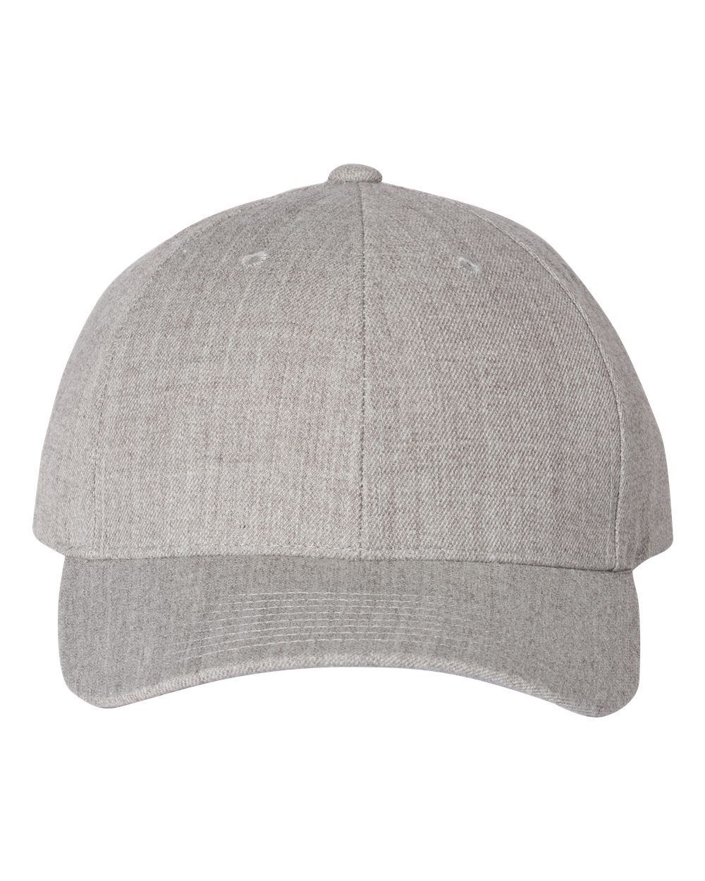Premium Curved Visor Snapback Cap in Heather Grey