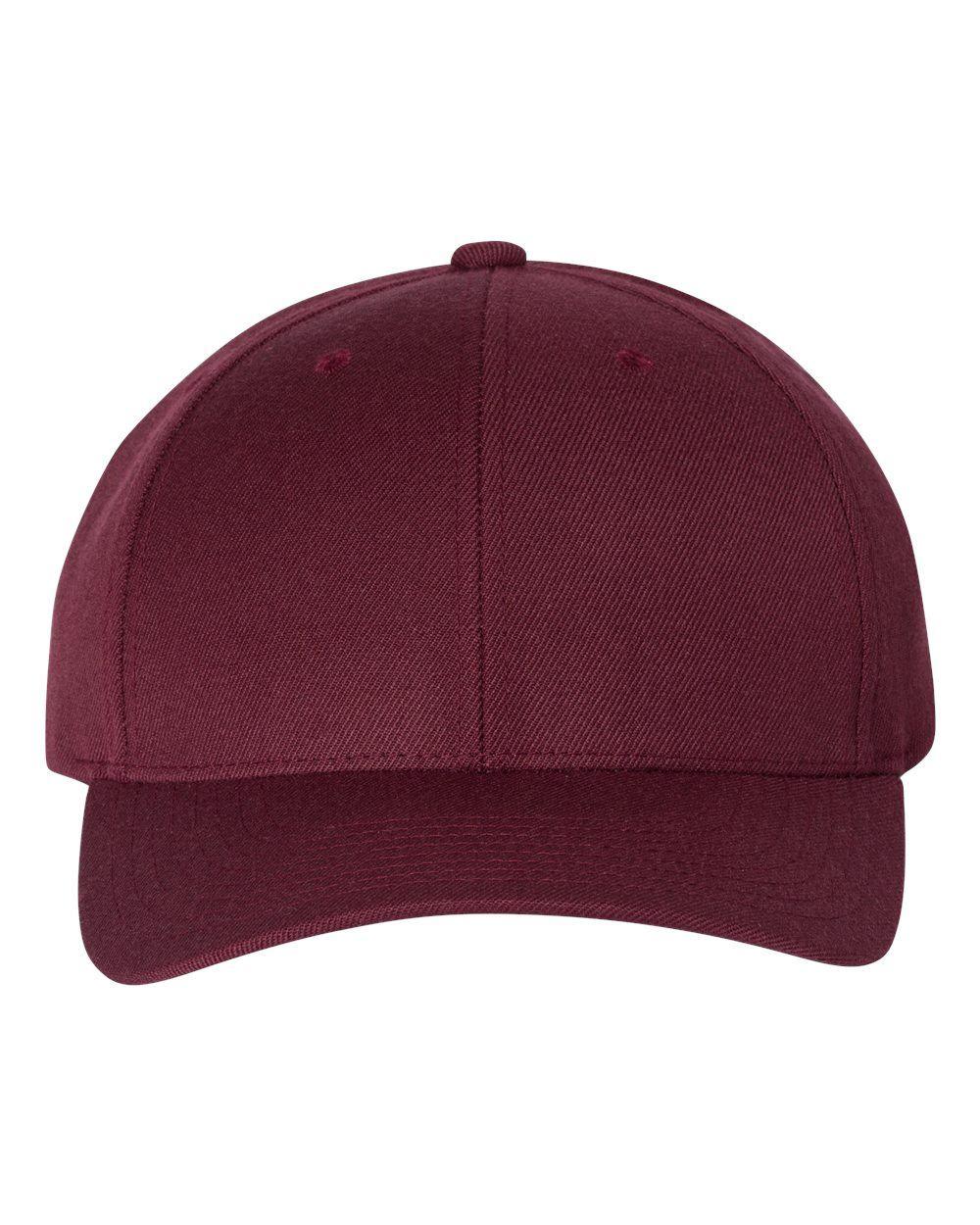 Premium Curved Visor Snapback Cap in Maroon
