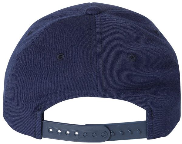 Am image of a Custom Premium Curved Visor Snapback Cap in Navy!