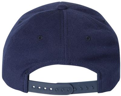 Am image of a Custom Premium Curved Visor Snapback Cap in Navy!