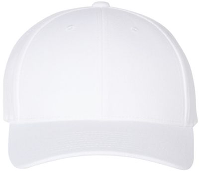 Am image of a Custom Premium Curved Visor Snapback Cap in White!