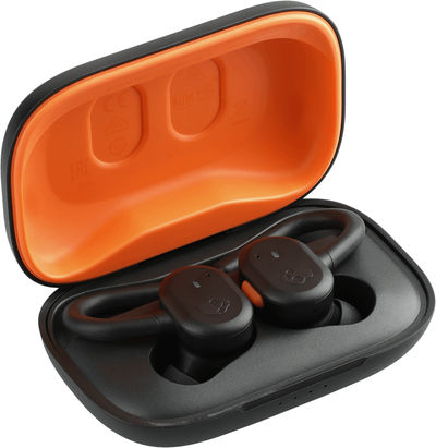 Am image of a Custom Skullcandy Push Active True Wireless Sport Earbuds in Black!