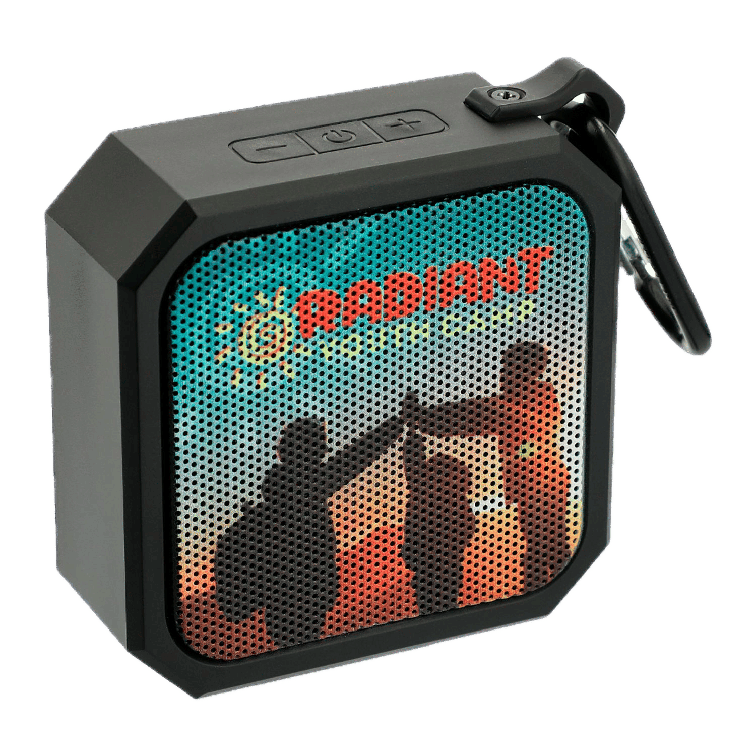 An image of a custom speaker that was printed using digital print.