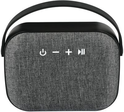 Am image of a Custom Woven Fabric Bluetooth Speaker in Black!