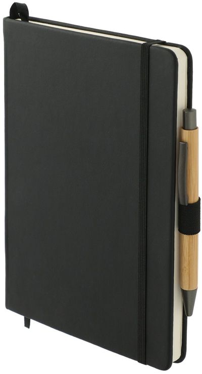 Am image of a Custom 5.5 x 8.5 inch Cactus Leather Bound JournalBook Set in Black!