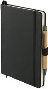 Am image of a Custom 5.5 x 8.5 inch Cactus Leather Bound JournalBook Set in Black!