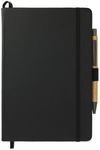 Am image of a Custom 5.5 x 8.5 inch Cactus Leather Bound JournalBook Set in Black!