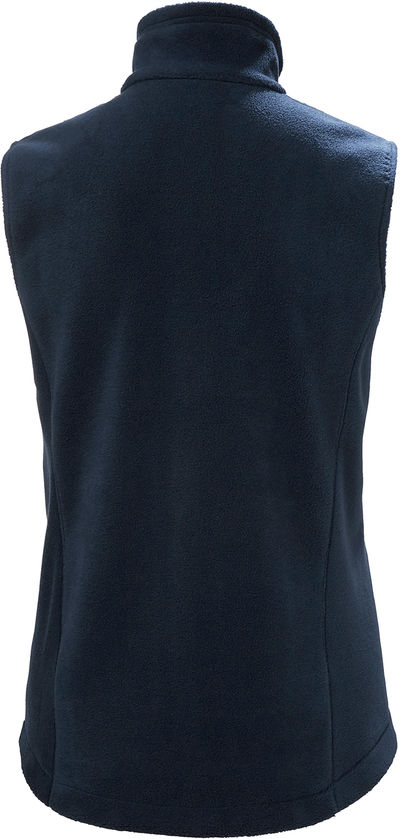 Am image of a Custom Helly Hansen Womens Manchester Fleece Vest in Navy!