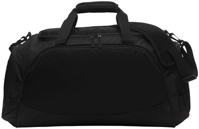 Am image of a Custom Port Authority Medium Active Duffel Bag in Black/Black!