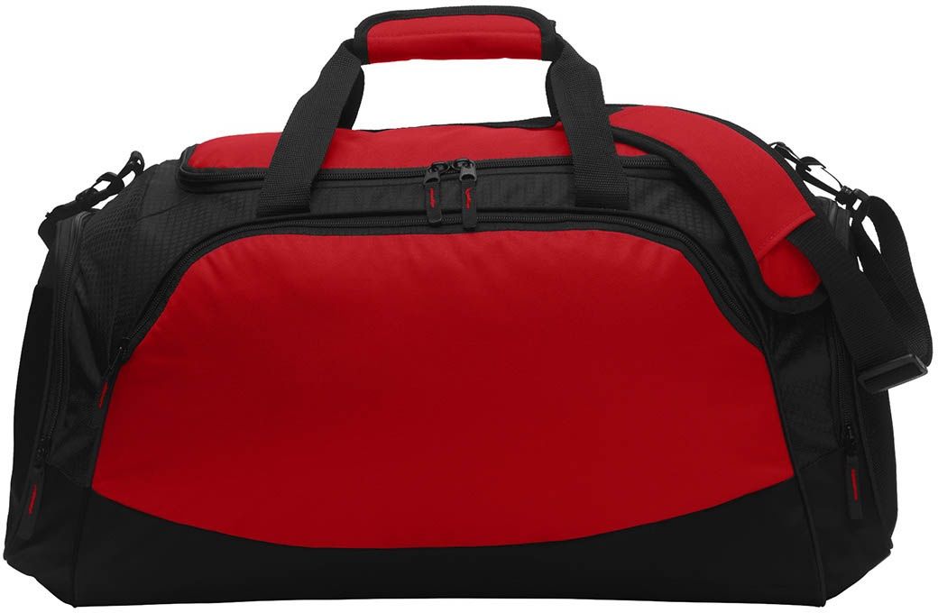 Port Authority Medium Active Duffel Bag in True Red/Black