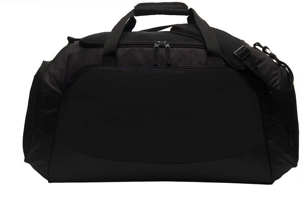 Am image of a Custom Port Authority Large Active Duffel Bag in Black/Black!