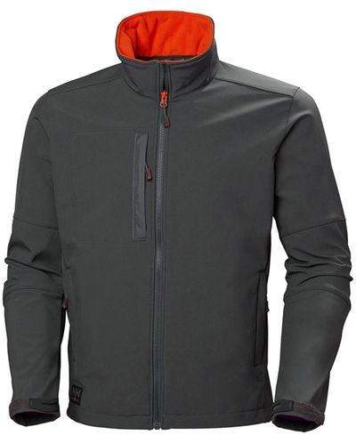Am image of a Custom Helly Hansen Men's Kensington Softshell Jacket in Dark Grey!