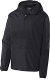An image of a Custom SportTek Zipped Pocket Anorak in Black/Black!