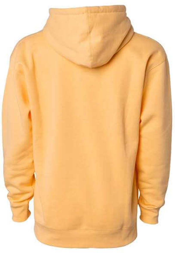 Am image of a Custom Independent Trading Co. Heavyweight Hooded Sweatshirt in Peach!