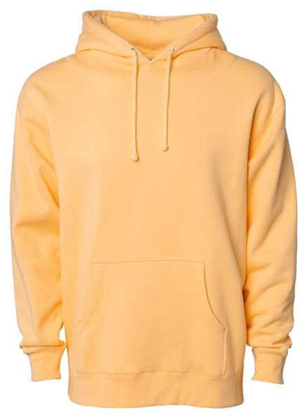 Am image of a Custom Independent Trading Co. Heavyweight Hooded Sweatshirt in Peach!