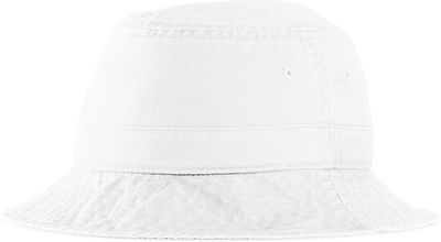 Am image of a Custom Port Authority Bucket Hat in White!