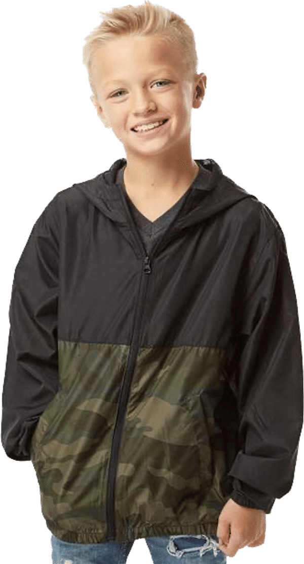 An image of a Custom Independent Trading Co Youth Lightweight Windbreaker Jacket!