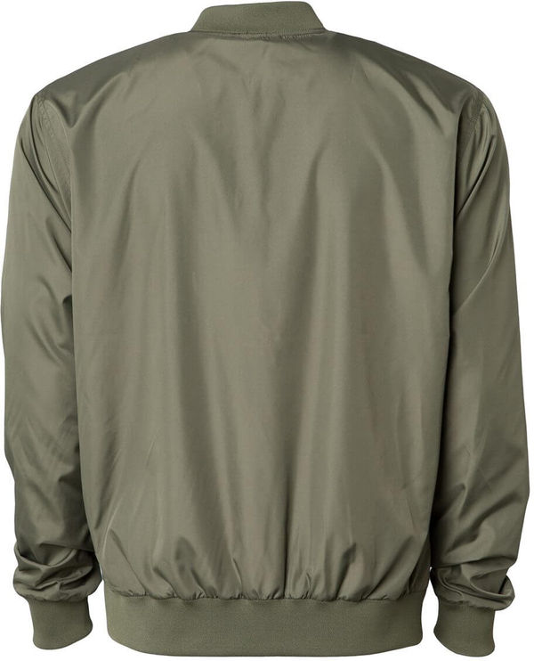 Am image of a Custom Independent Trading Co Lightweight Bomber Jacket in Army!