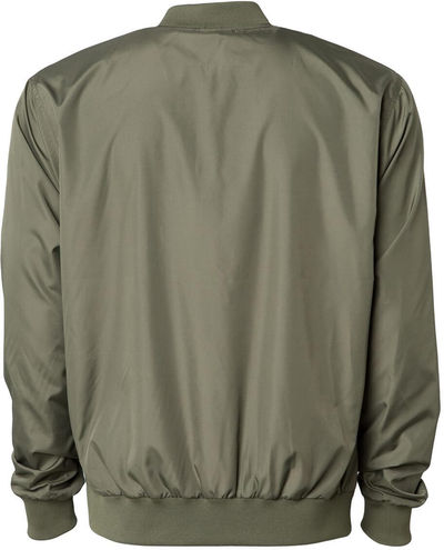 Am image of a Custom Independent Trading Co Lightweight Bomber Jacket in Army!