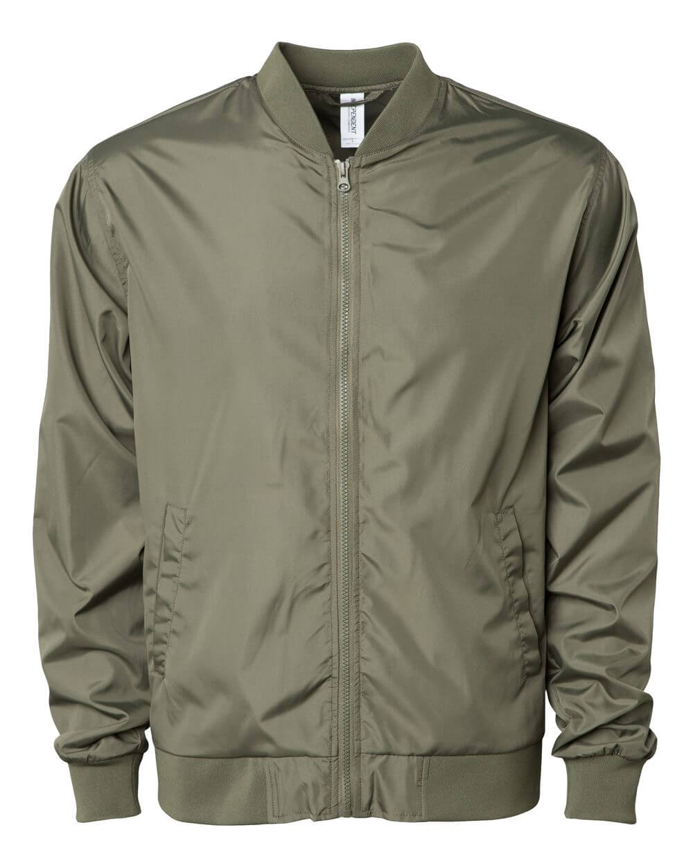 Independent Trading Co Lightweight Bomber Jacket in Army