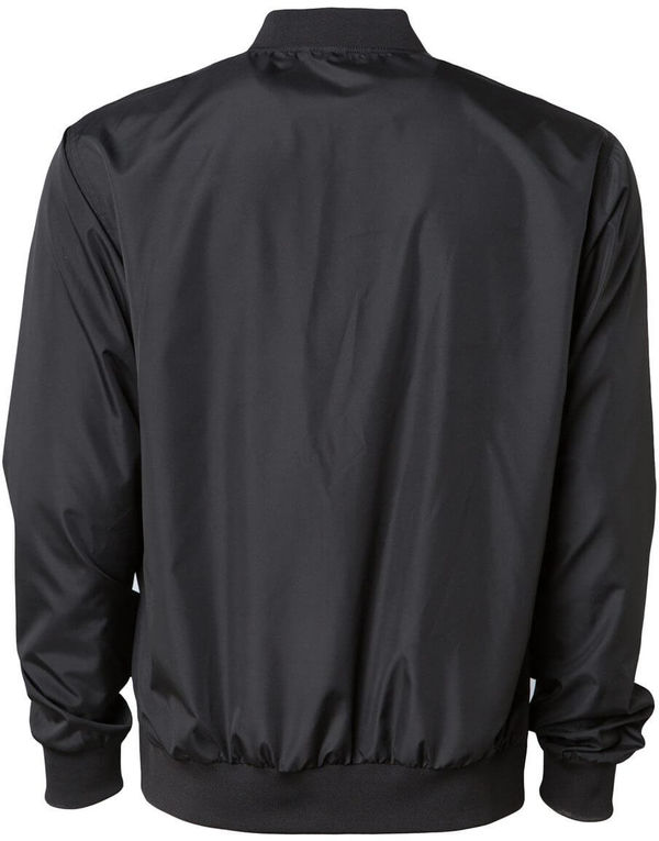 Am image of a Custom Independent Trading Co Lightweight Bomber Jacket in Black!