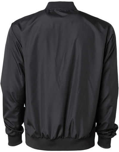 Am image of a Custom Independent Trading Co Lightweight Bomber Jacket in Black!
