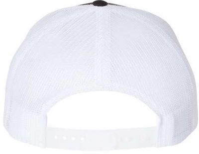 Am image of a Custom Richardson Five Panel Trucker in Charcoal/White!