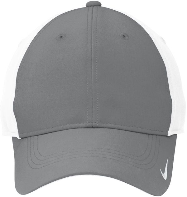 Am image of a Custom Nike Swoosh Legacy 91 Cap in Dark Grey/White!