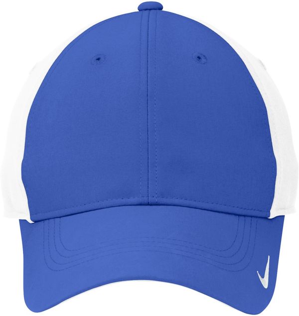 An image of a Custom Nike Swoosh Legacy 91 Cap in Game Royal/White!