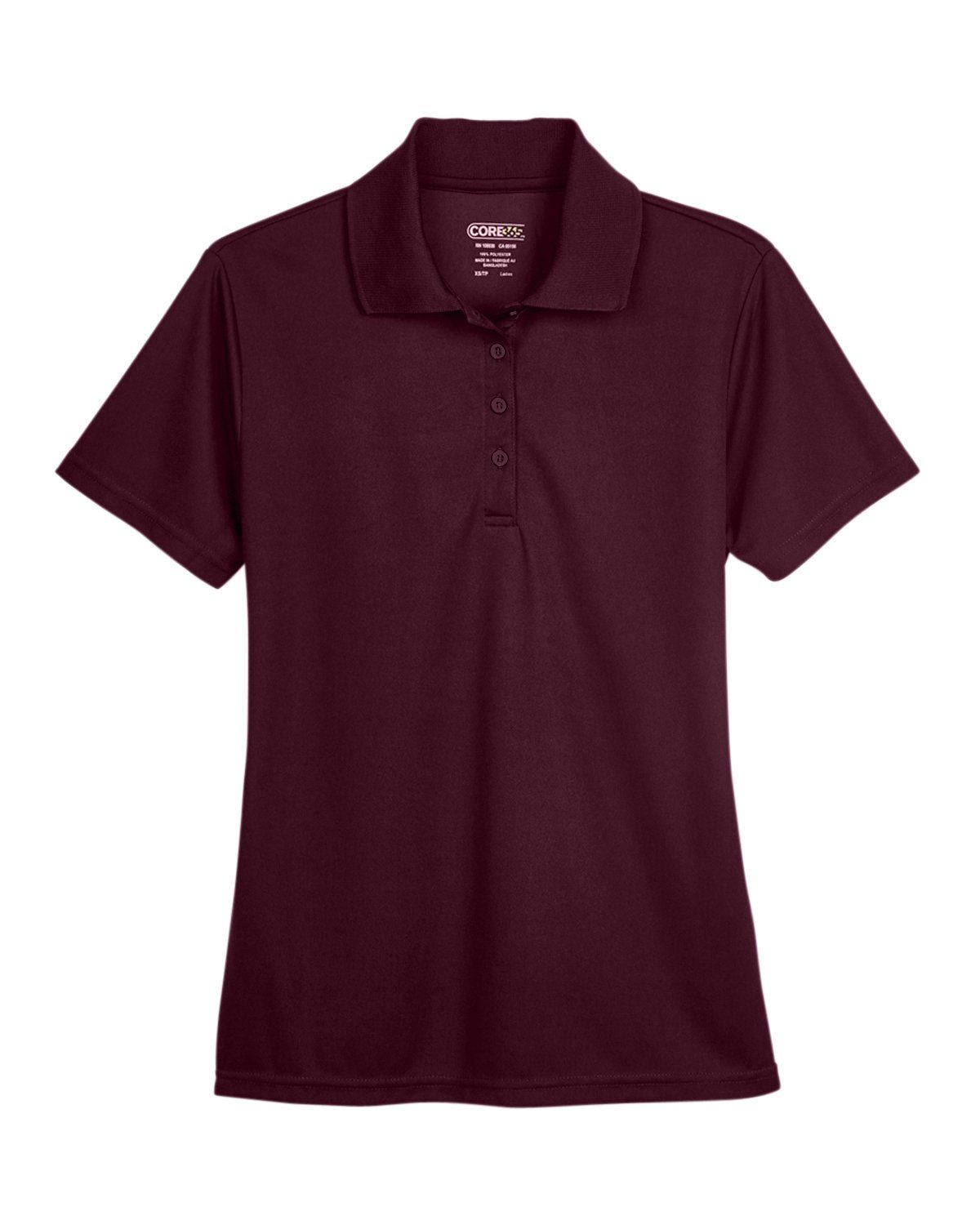 Core365 Ladies Origin Performance Pique Polo in Burgundy