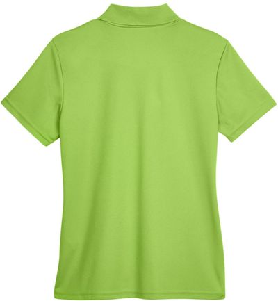 Am image of a Custom Core365 Ladies Origin Performance Pique Polo in Acid Green!