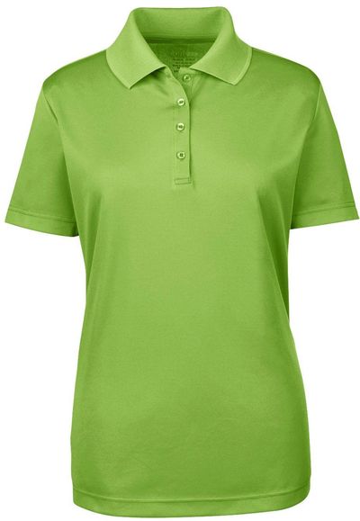 Am image of a Custom Core365 Ladies Origin Performance Pique Polo in Acid Green!