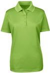 Am image of a Custom Core365 Ladies Origin Performance Pique Polo in Acid Green!